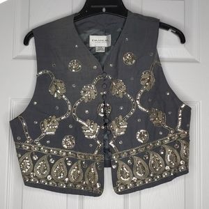 Sequin Cropped Vest